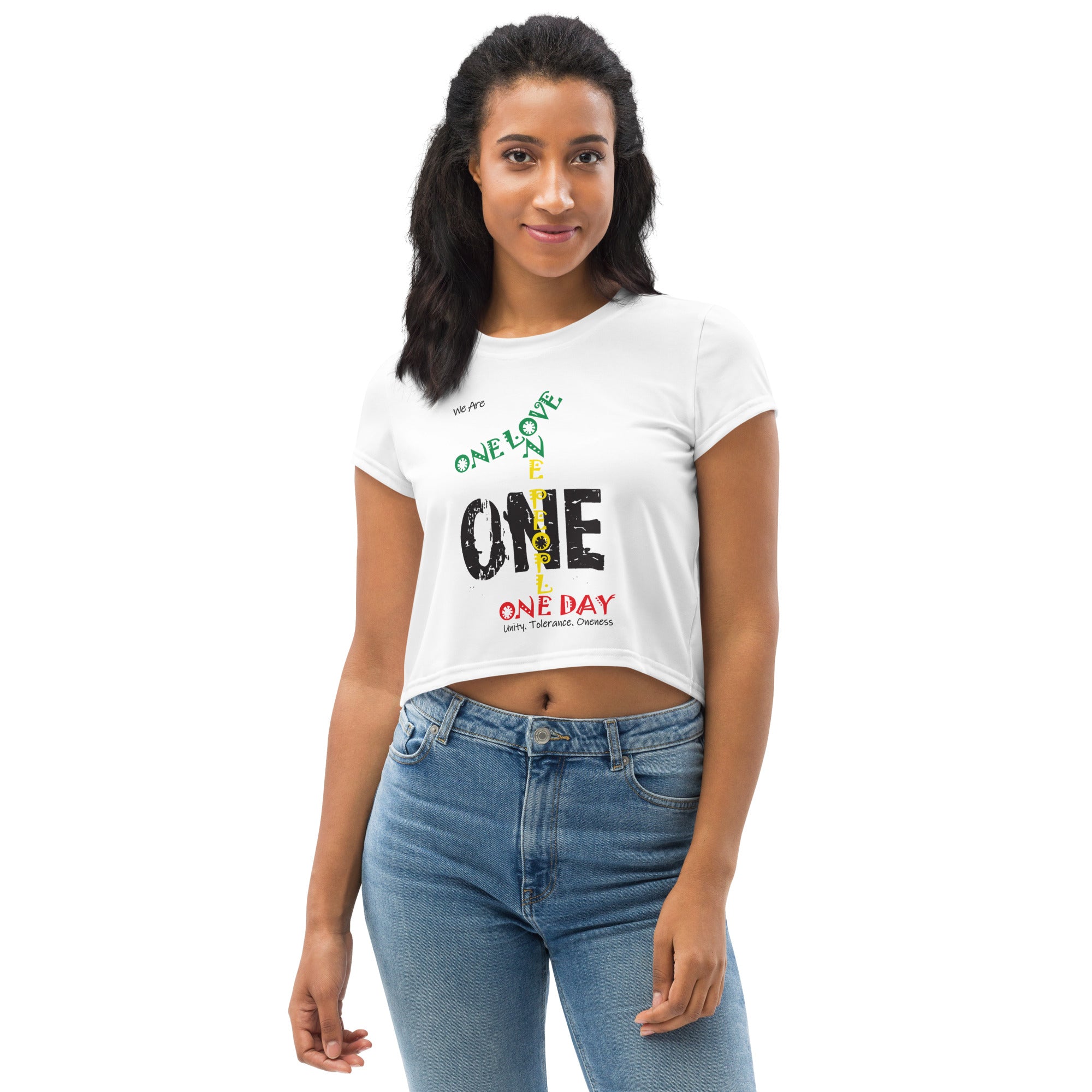 The Number 1 T-shirt - All-Over Print Crop Tee-P