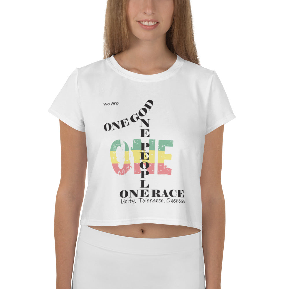 The Number 1 T-shirt - All-Over Print Crop Tee-L