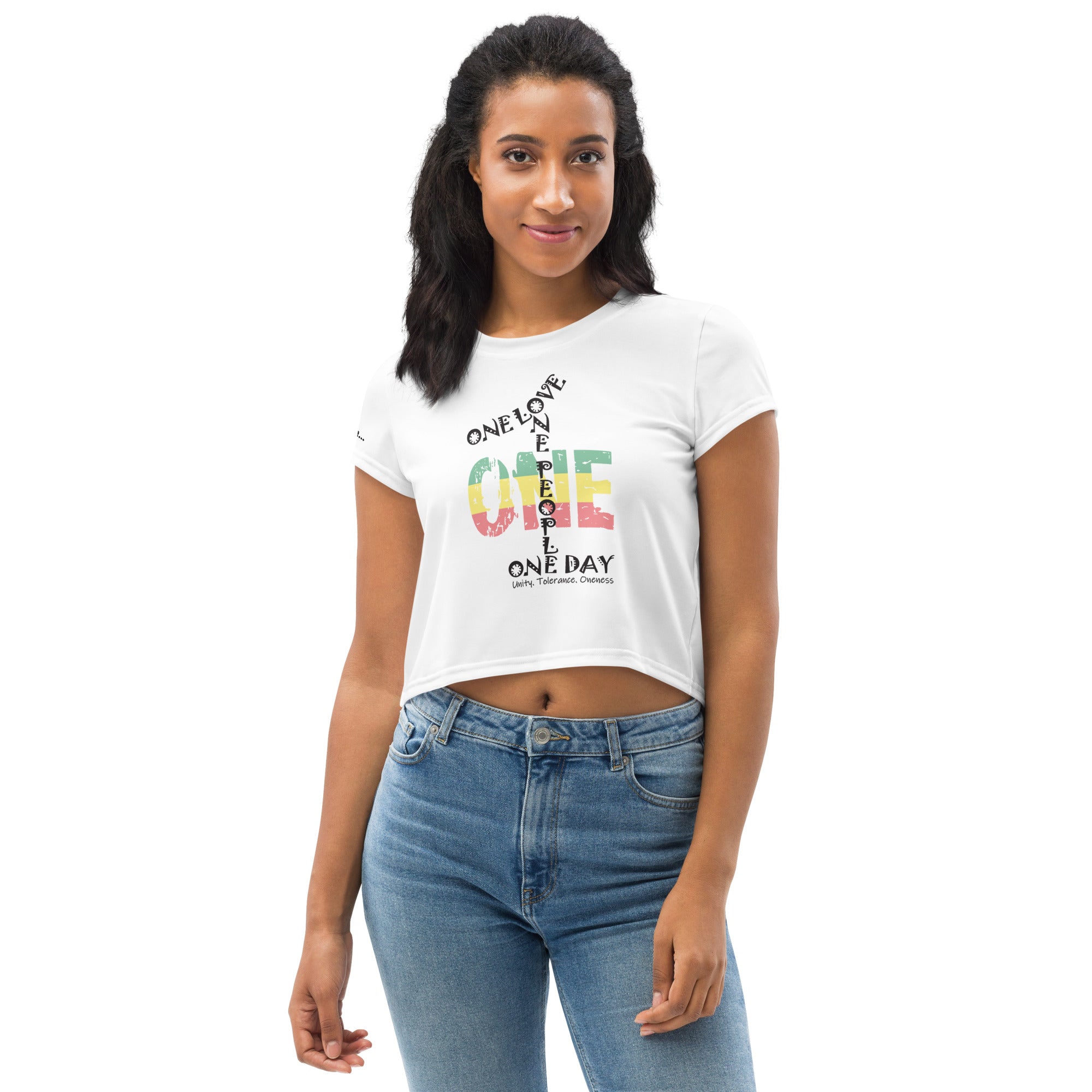 The Number 1 T-shirt - All-Over Print Crop Tee-M