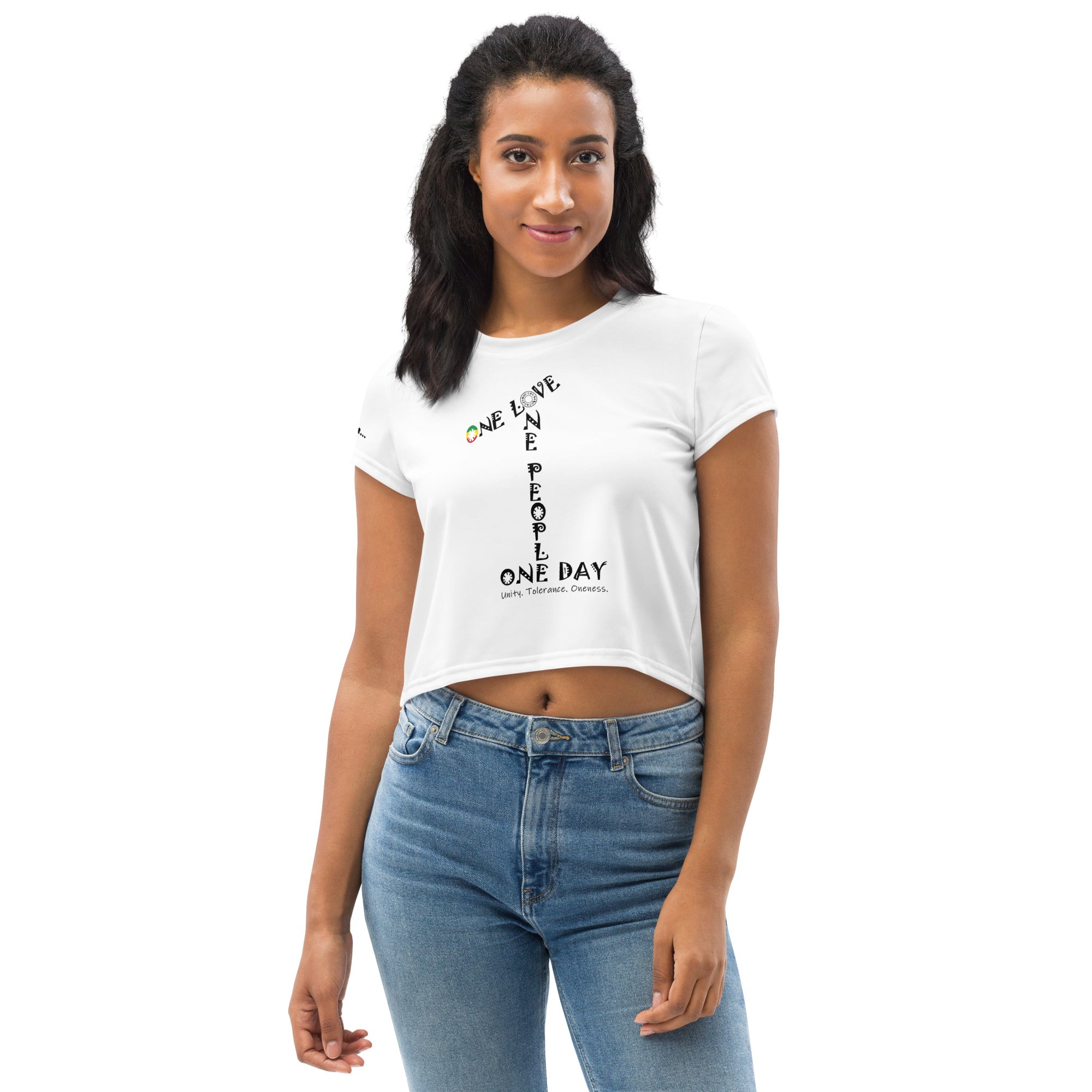 The Number 1 T-shirt - All-Over Print Crop Tee-A