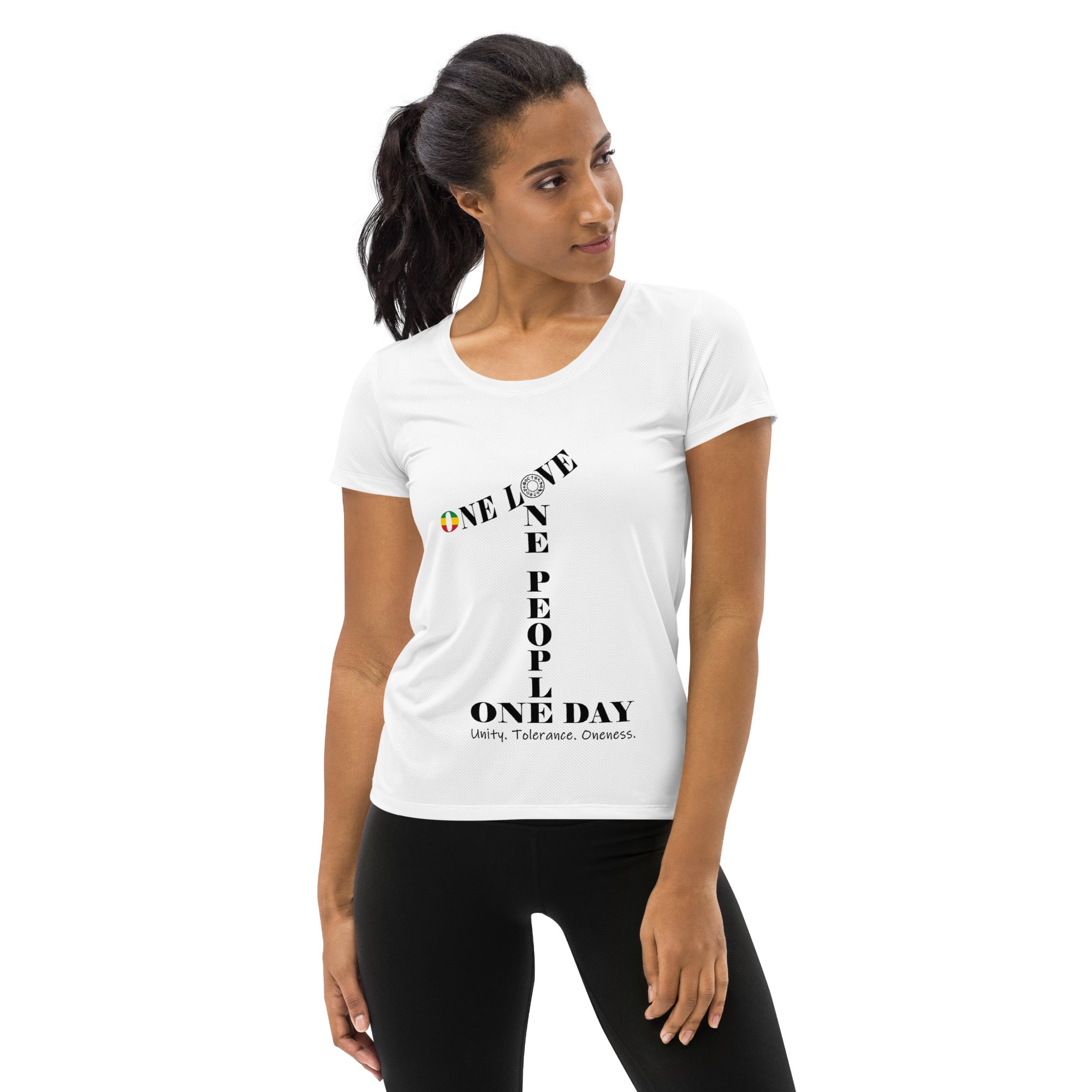 The Number 1 T-shirt - All-Over Print Women's Athletic T-shirt-B