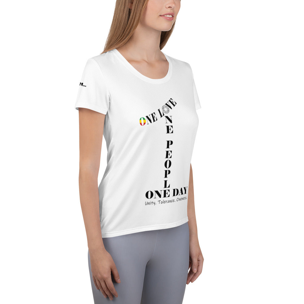 The Number 1 T-shirt - All-Over Print Women's Athletic T-shirt-B