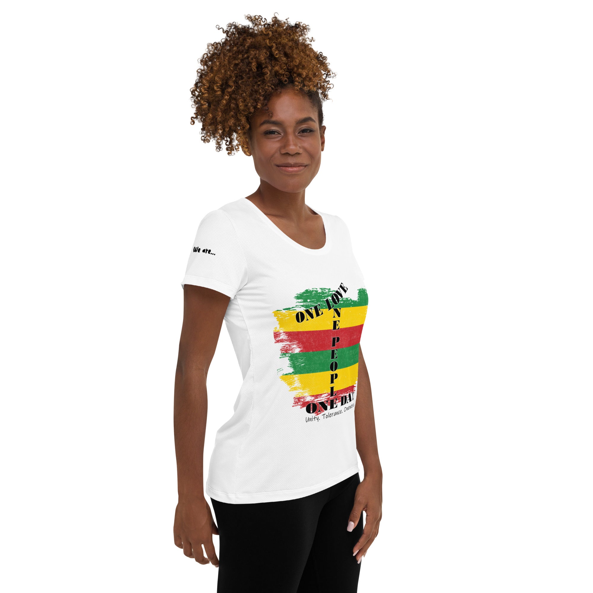 The Number 1 T-shirt - All-Over Print Women's Athletic T-shirt-E