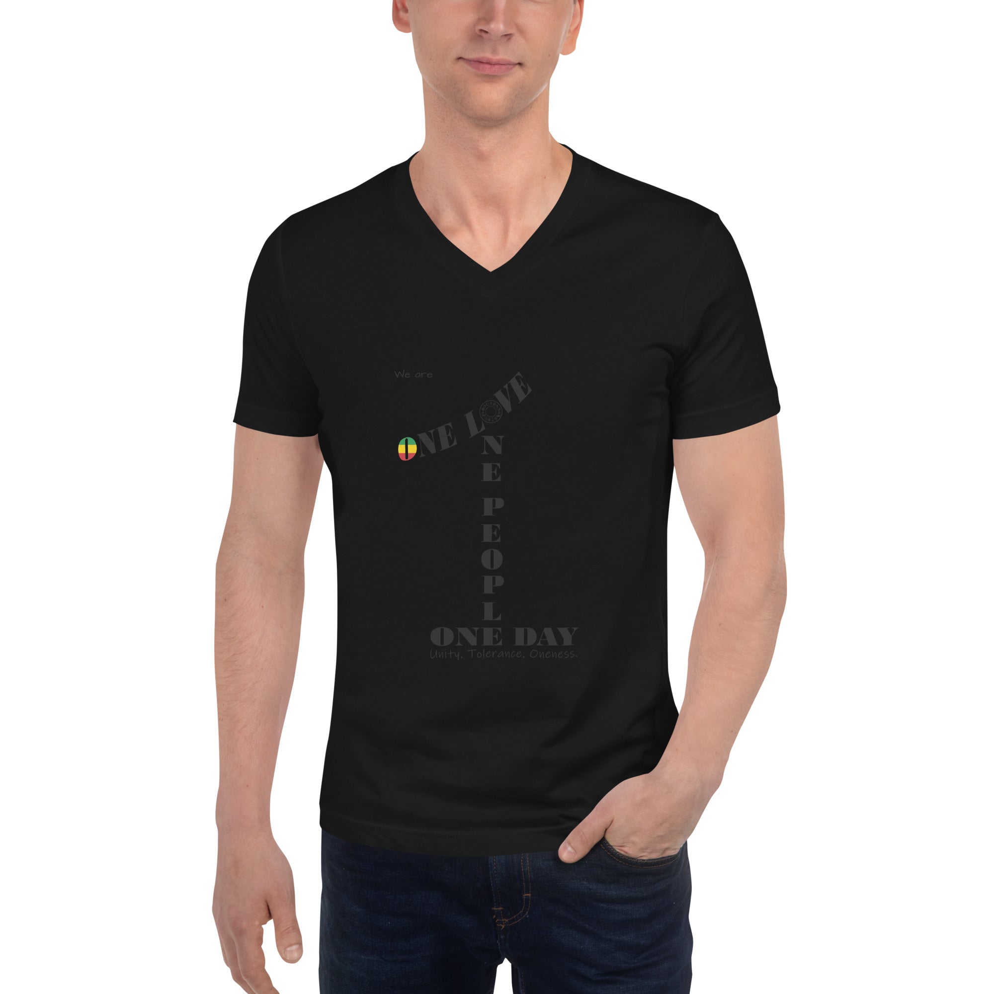 The Number 1 T-shirt - Unisex Short Sleeve V-Neck T-Shirt-C