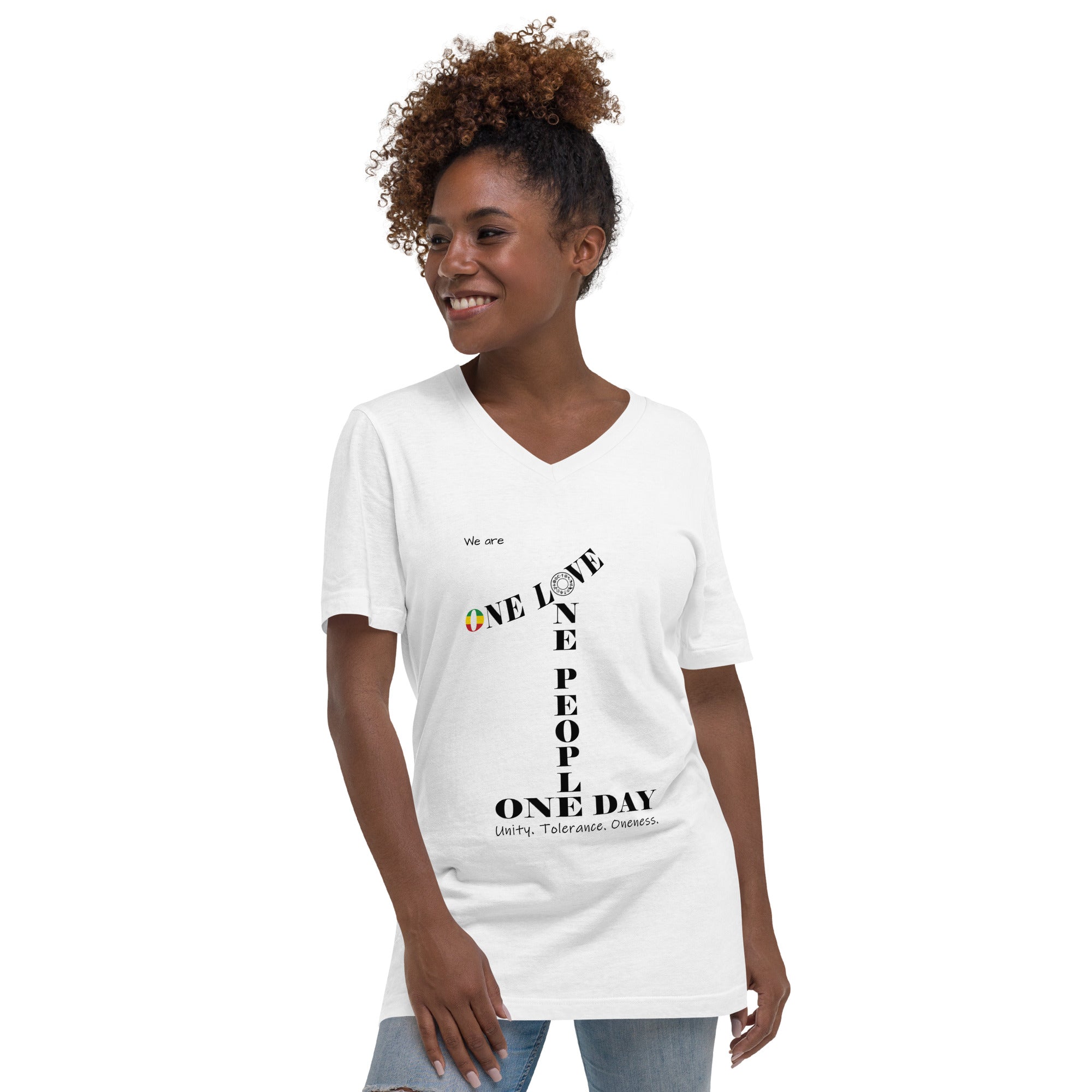 The Number 1 T-shirt - Unisex Short Sleeve V-Neck T-Shirt-B