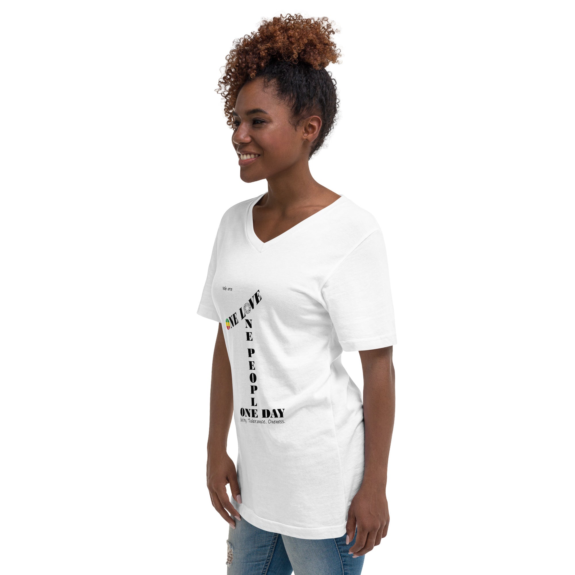 The Number 1 T-shirt - Unisex Short Sleeve V-Neck T-Shirt-C